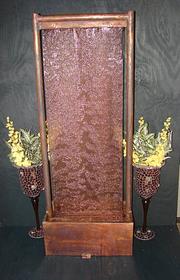 Copper Screen Floor Fountain | Cascading wall of water fountain